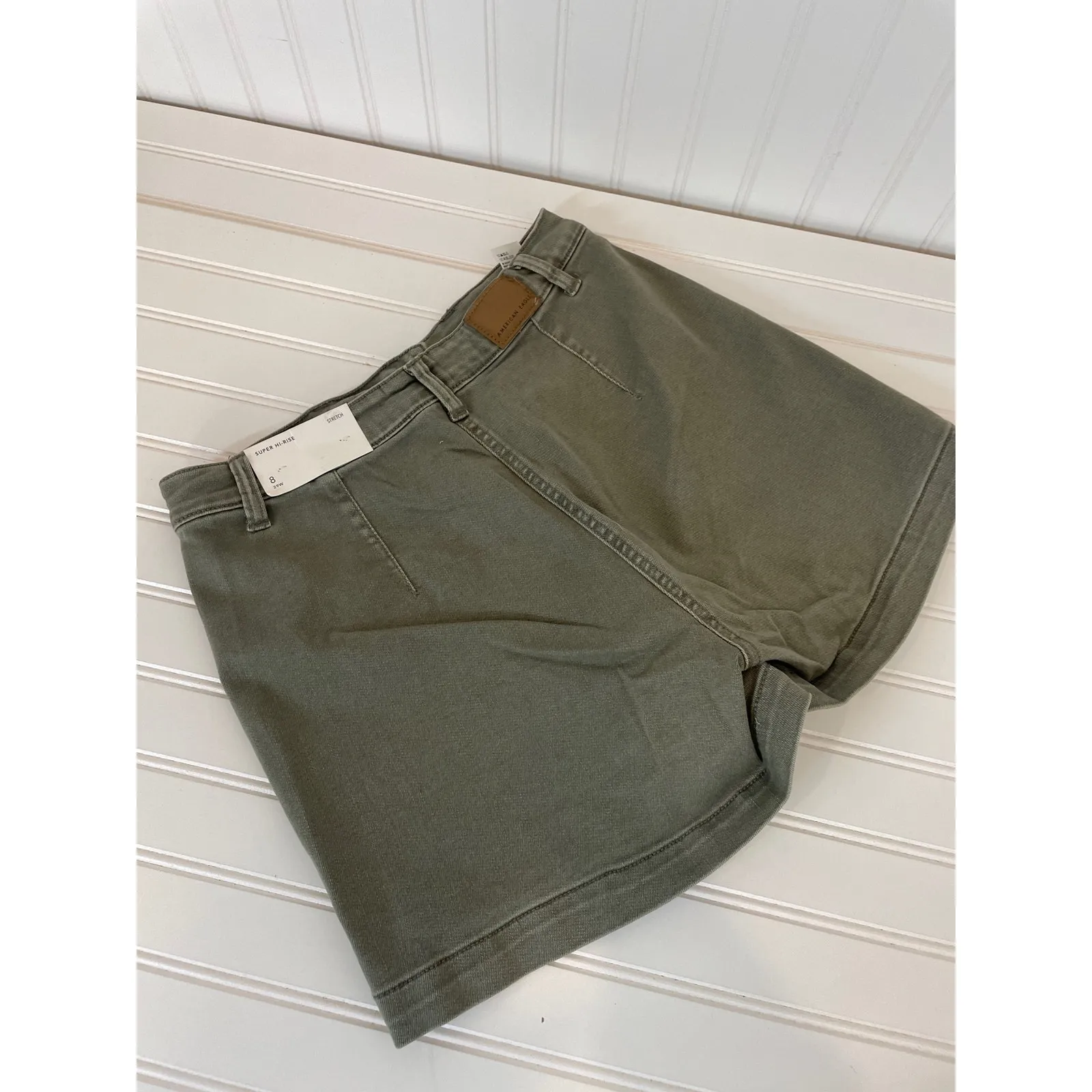 NWT American Eagle Tie Front Cropped Top & Green Denim Skort Bundle Size M 8 - Image 9