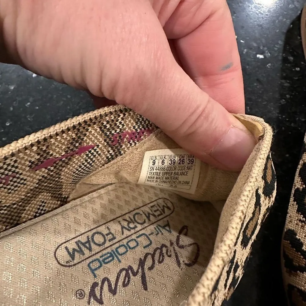 Skechers Knit Pointed Toe Cleo Cheetah Print Air-Cooled Memory Foam Flats Size 9 - Image 6