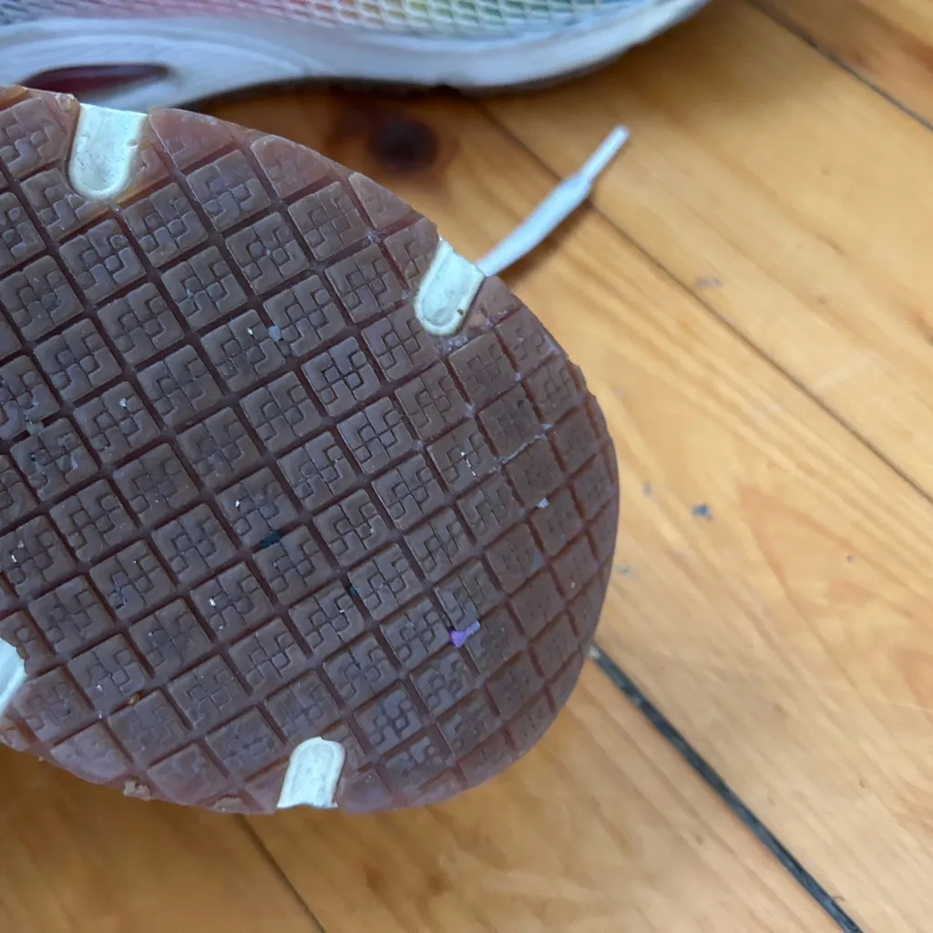 Skechers Work Uno SR White Lace Up Athletic Shoes slip resistant 8 rainbow - Image 2