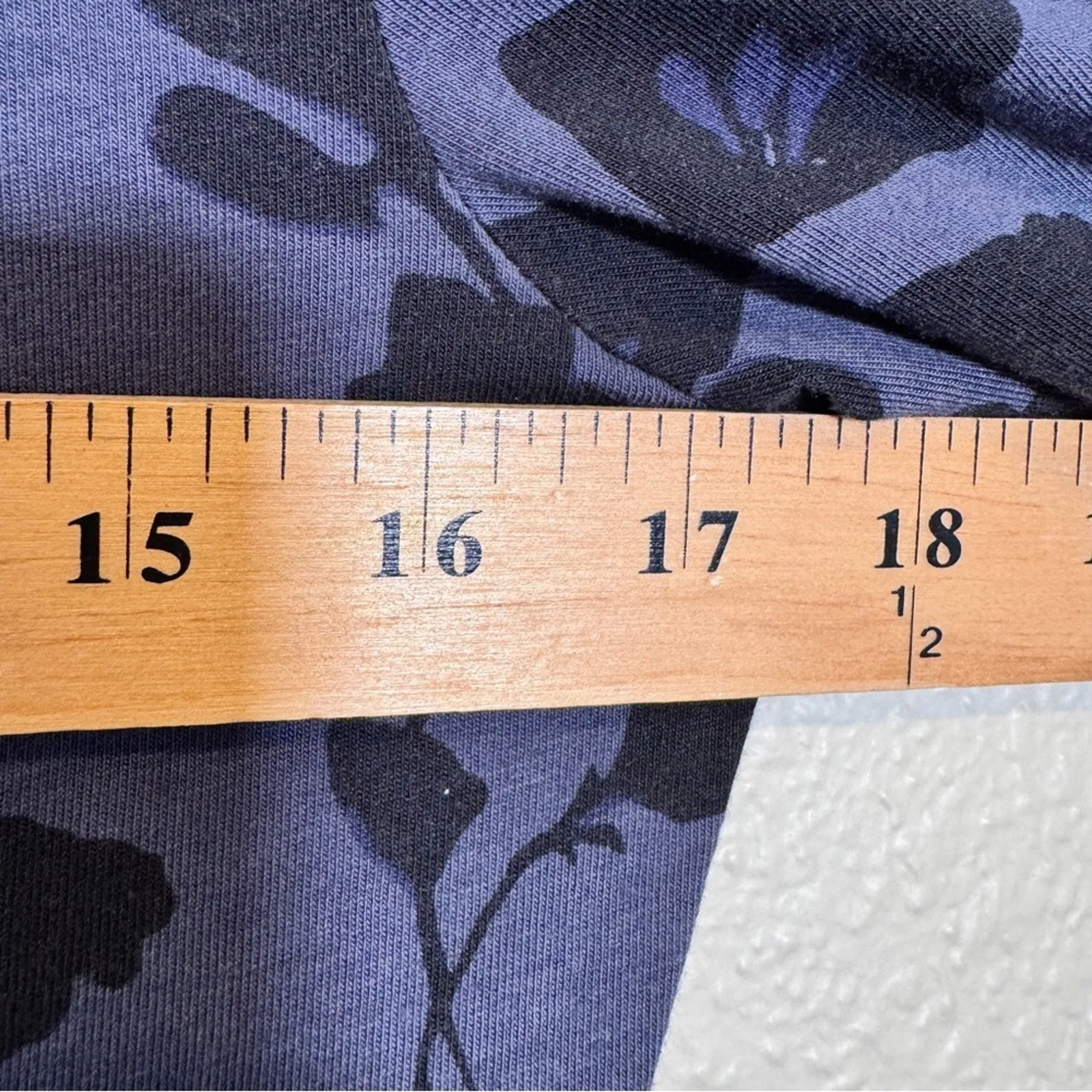 Pendleton Blue Black Floral Mini Ruched Bodycon Dress Women S Casual Long Sleeve - Image 7