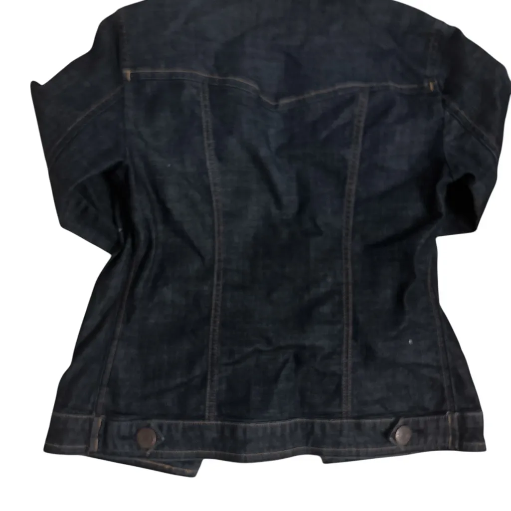 Womens Guess Denim Trucker Jacket Cotton Dark Blue Color Size XSmall - Image 3