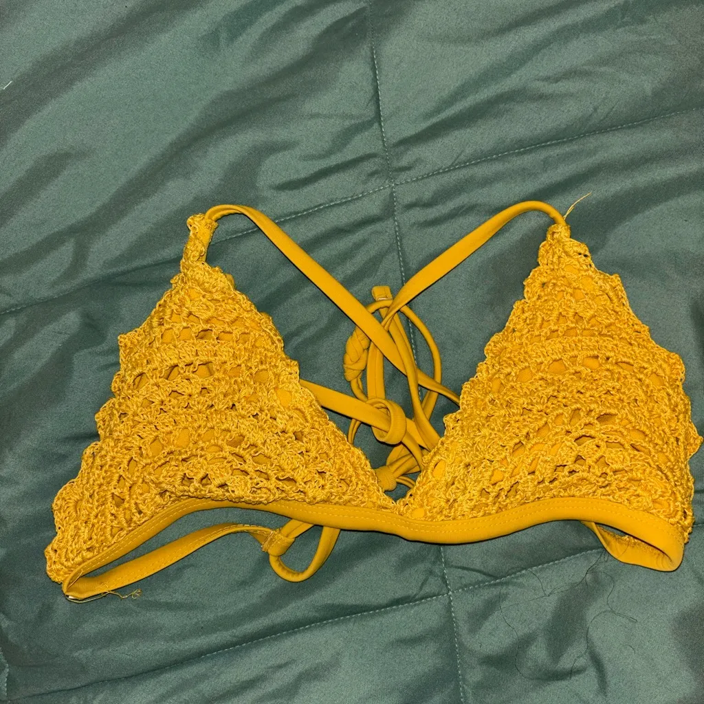 Target Yellow Crochet Bikini Top - Image 2