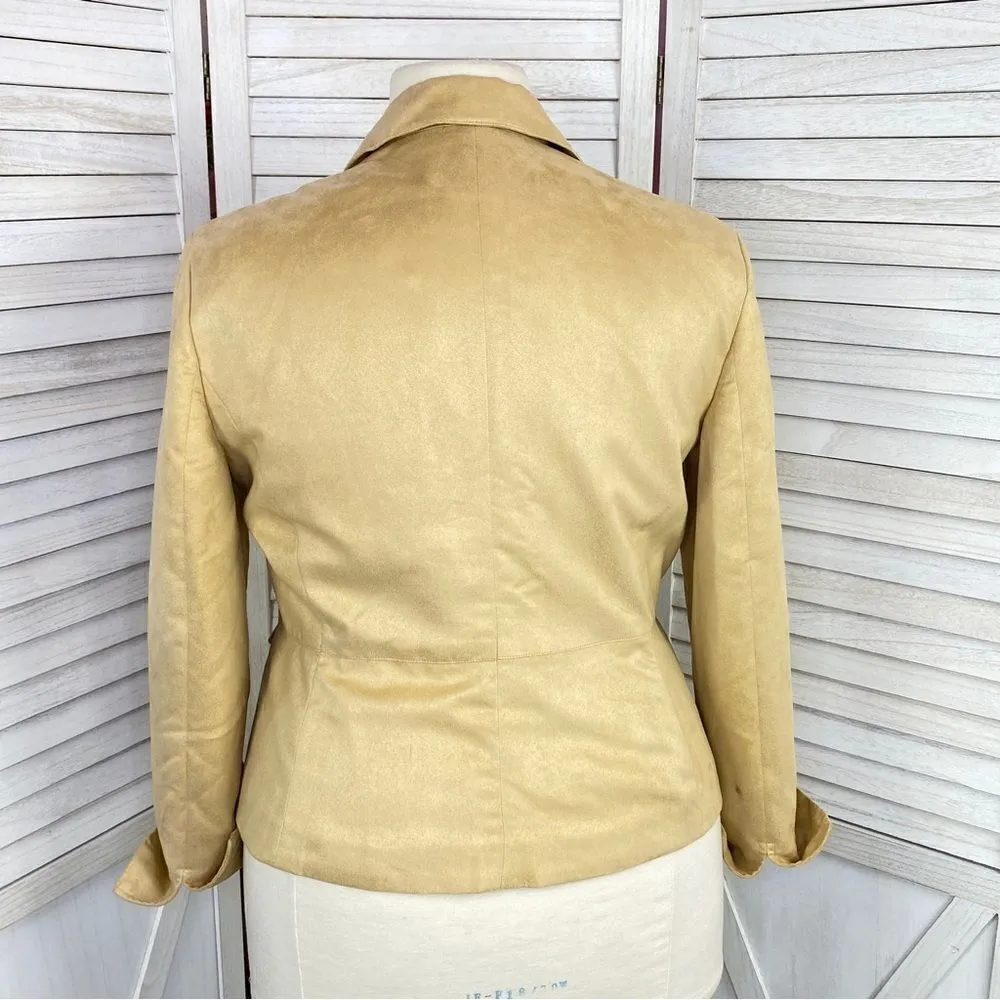 Evan Picone Even Picone Microfiber Utility Jacket Full Zip Tan 18 Plus Size - Image 4