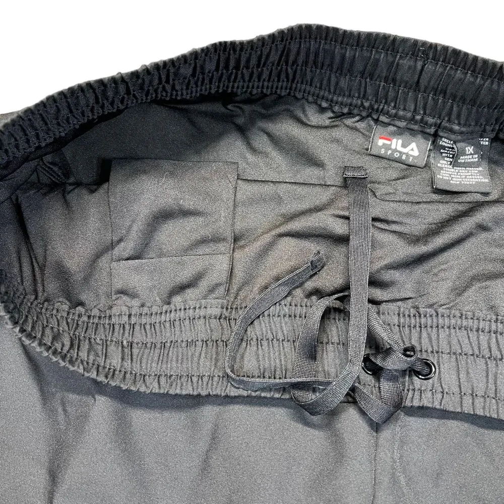 Fila Womens Athletic Shorts Moisture Wicking Reflective Cool Factor Black 1X - Image 5