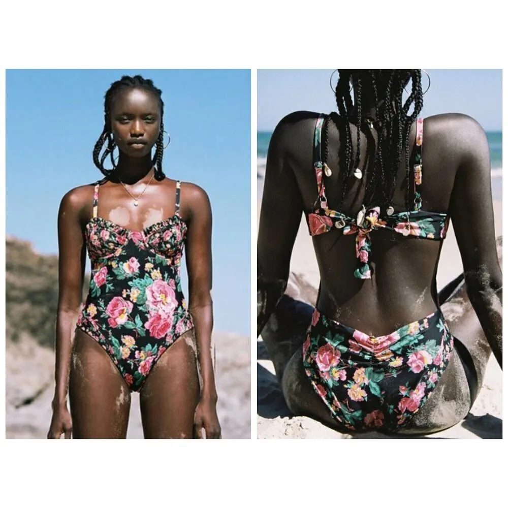 💕FOR LOVE AND LEMONS💕 Rosewater One-Piece Swimsuit ~ Floral Print Small S NWT - Image 2