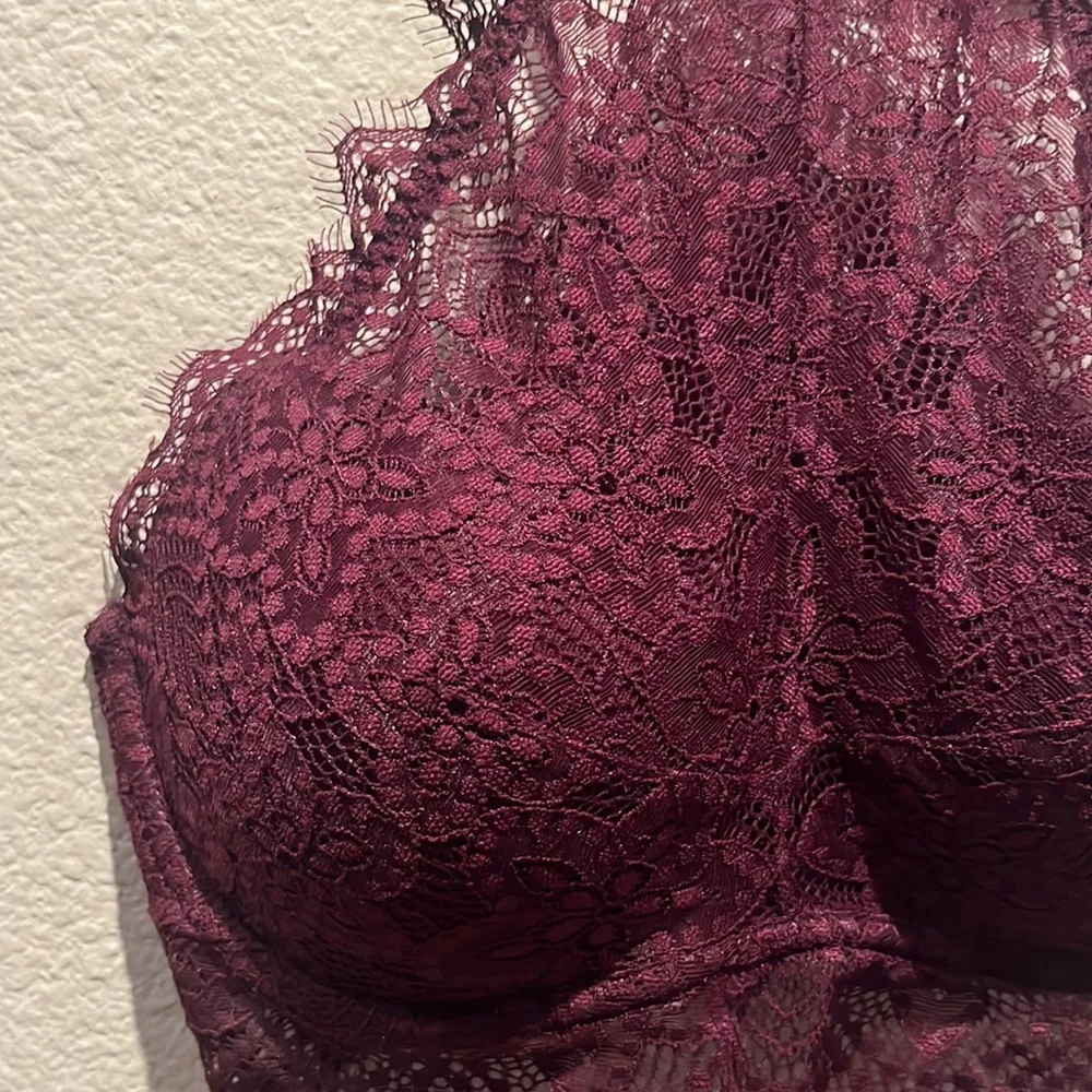 Victoria’s Secret PINK Eyelash Lace High Neck Push Up Bra Size Small - Image 5