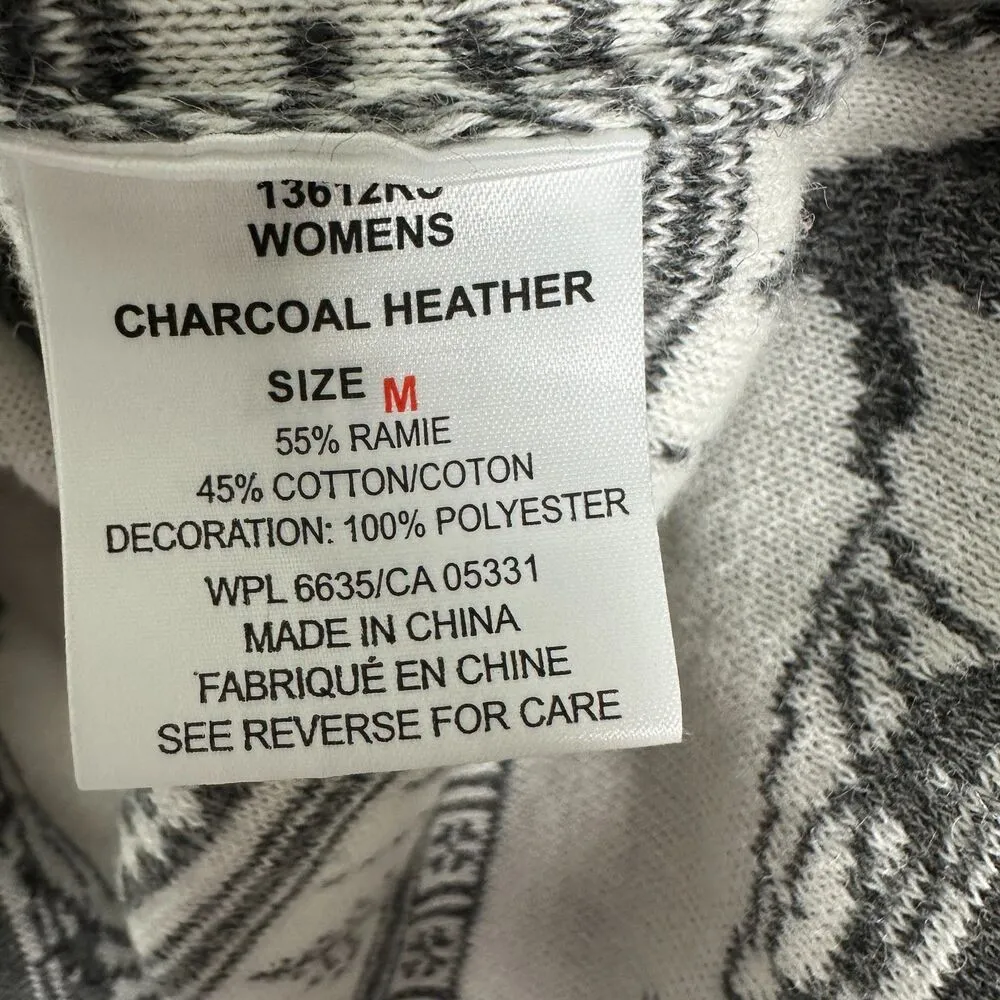 Woolrich Grey White Holiday Winter Snow Sweater Women's Size Medium - Image 2