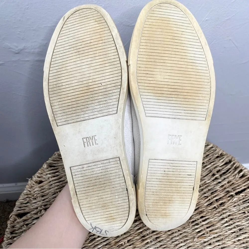 FRYE Sneakers Womens Size 8 White Leather Low Top Classic Basics Normcore Staple - Image 6