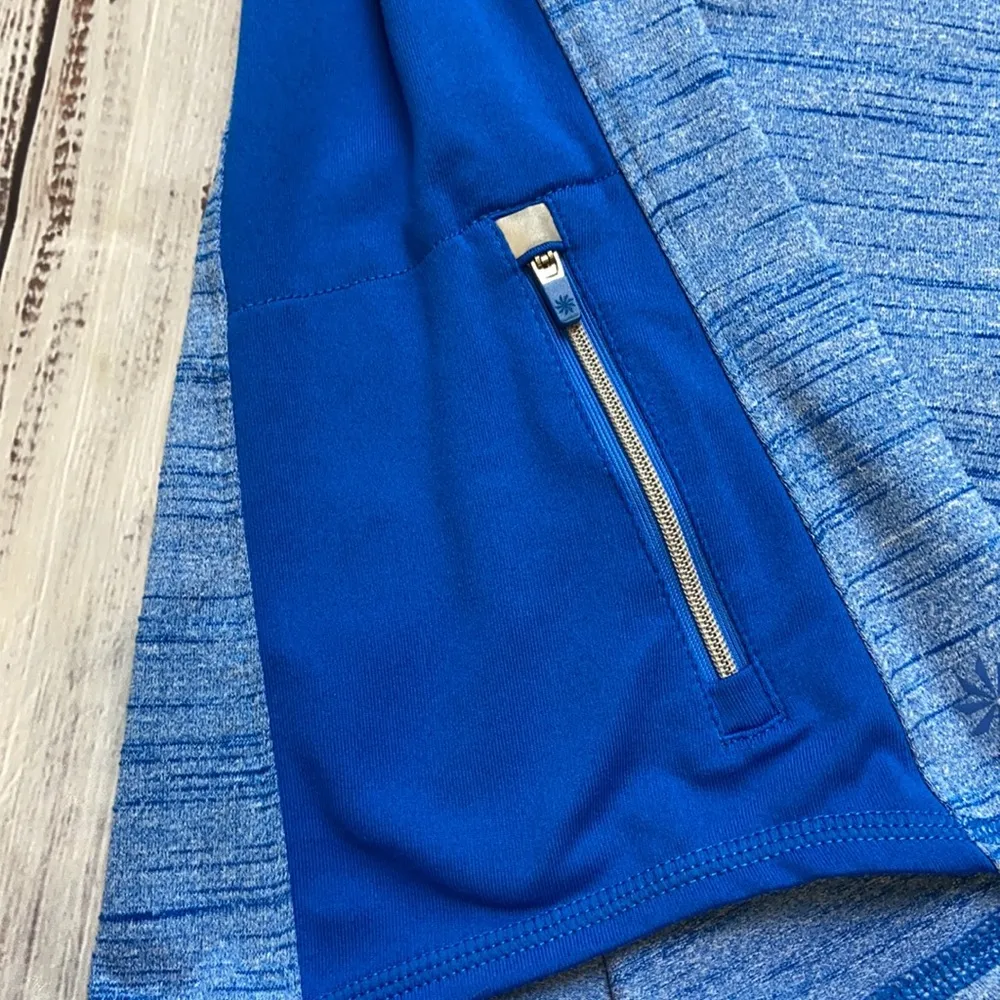 Athleta Running Wild Blue Half Zip Pullover. Size XSmall. - Image 13