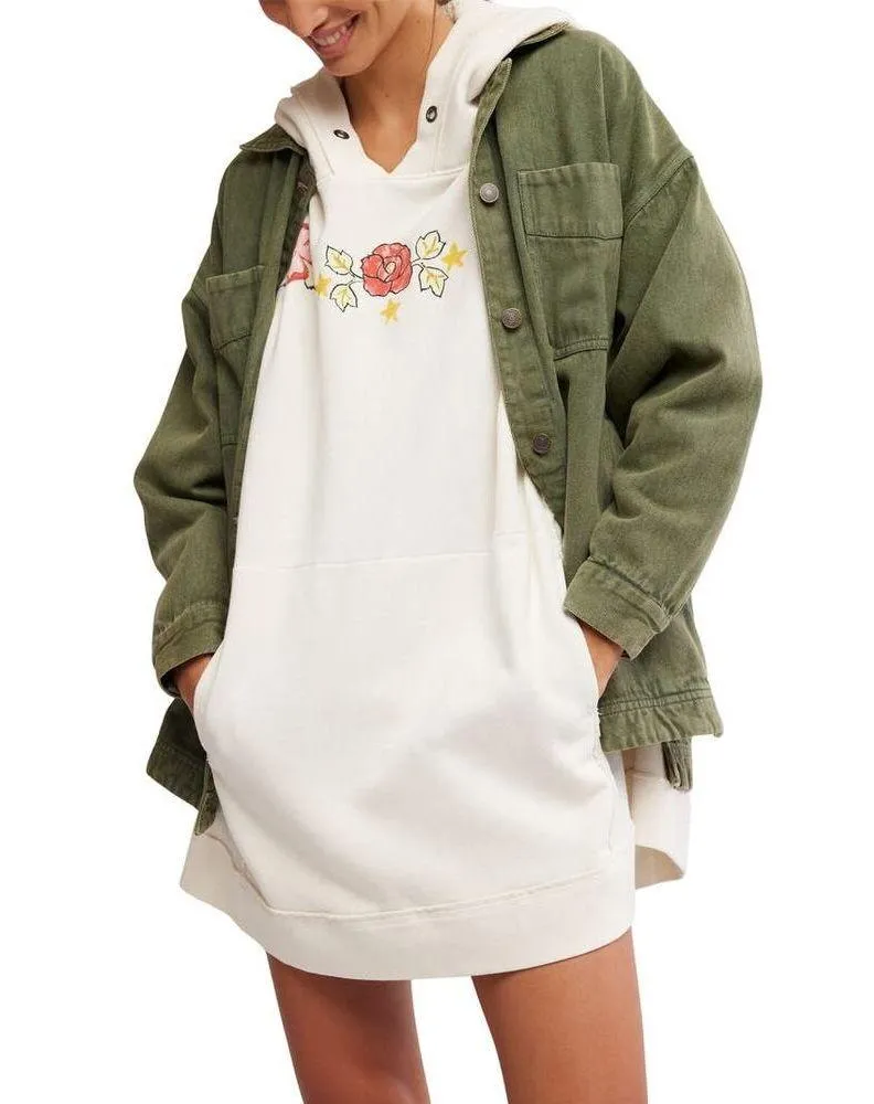 FREE PEOPLE We The Free Graphic Hoodie Ivory Combo Size L New w/ Tag MSRP $148 - Image 5