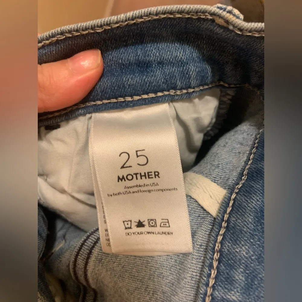 Mother Hustler Two Step Ankle Fray Thunderstruck denim jeans revolve fall $224 Blue Size 25 - Image 2