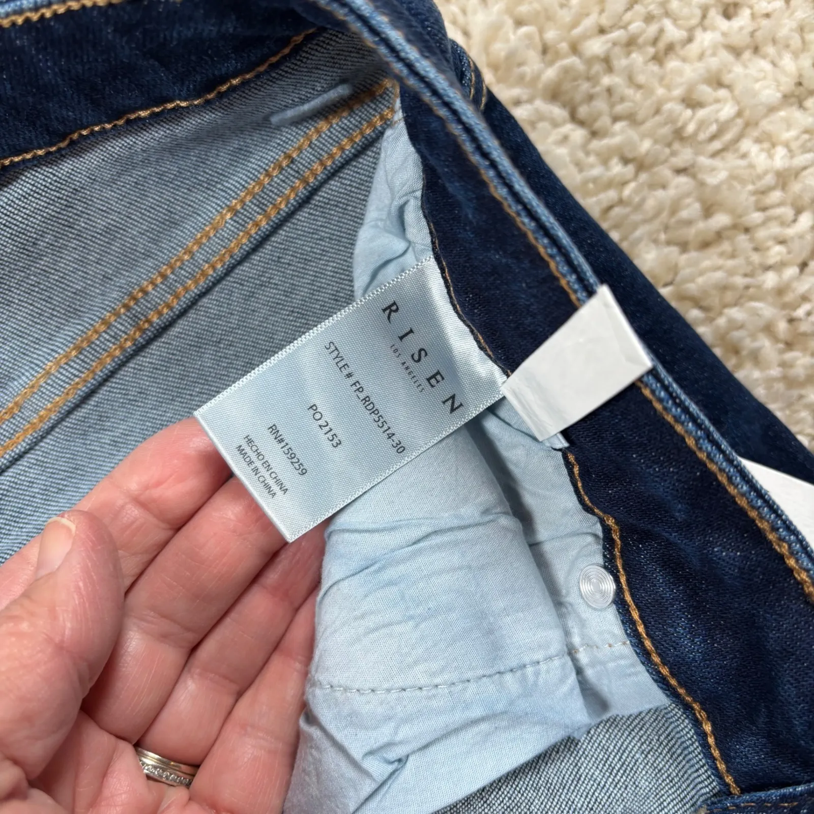 Freckled Poppy x Risen Jeans Womens Dark Wash Flare Jeans Size 13/31 Blue - Image 9