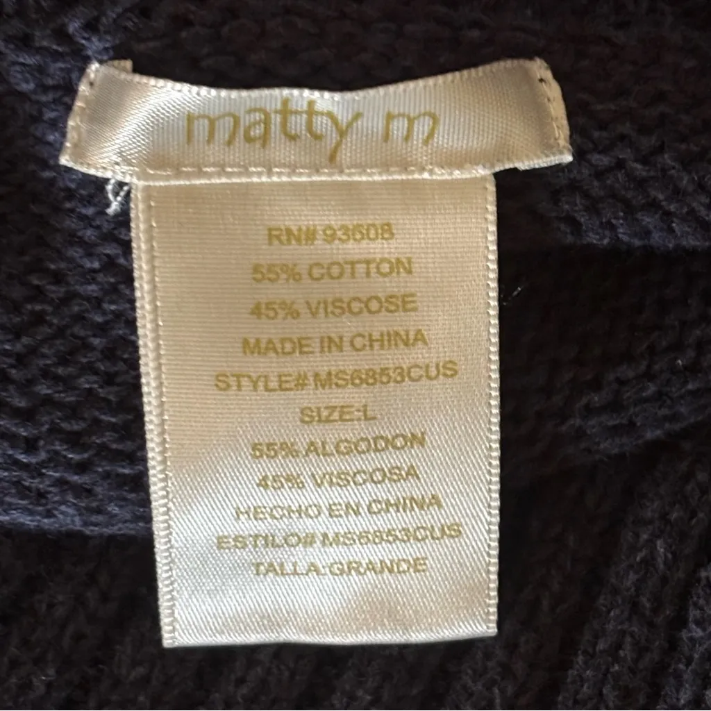 New Matty M Ladies’ Knit Envelope Sweater Extra Small L Cobalt Blue Size L - Image 3