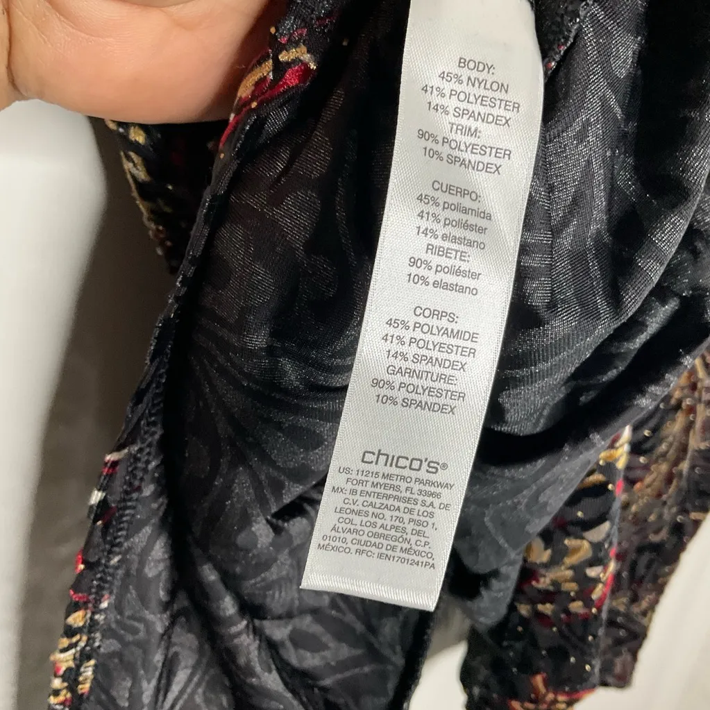 Chico's Venetian Paisley Mandarin
Collar Jacket Claret - Image 7