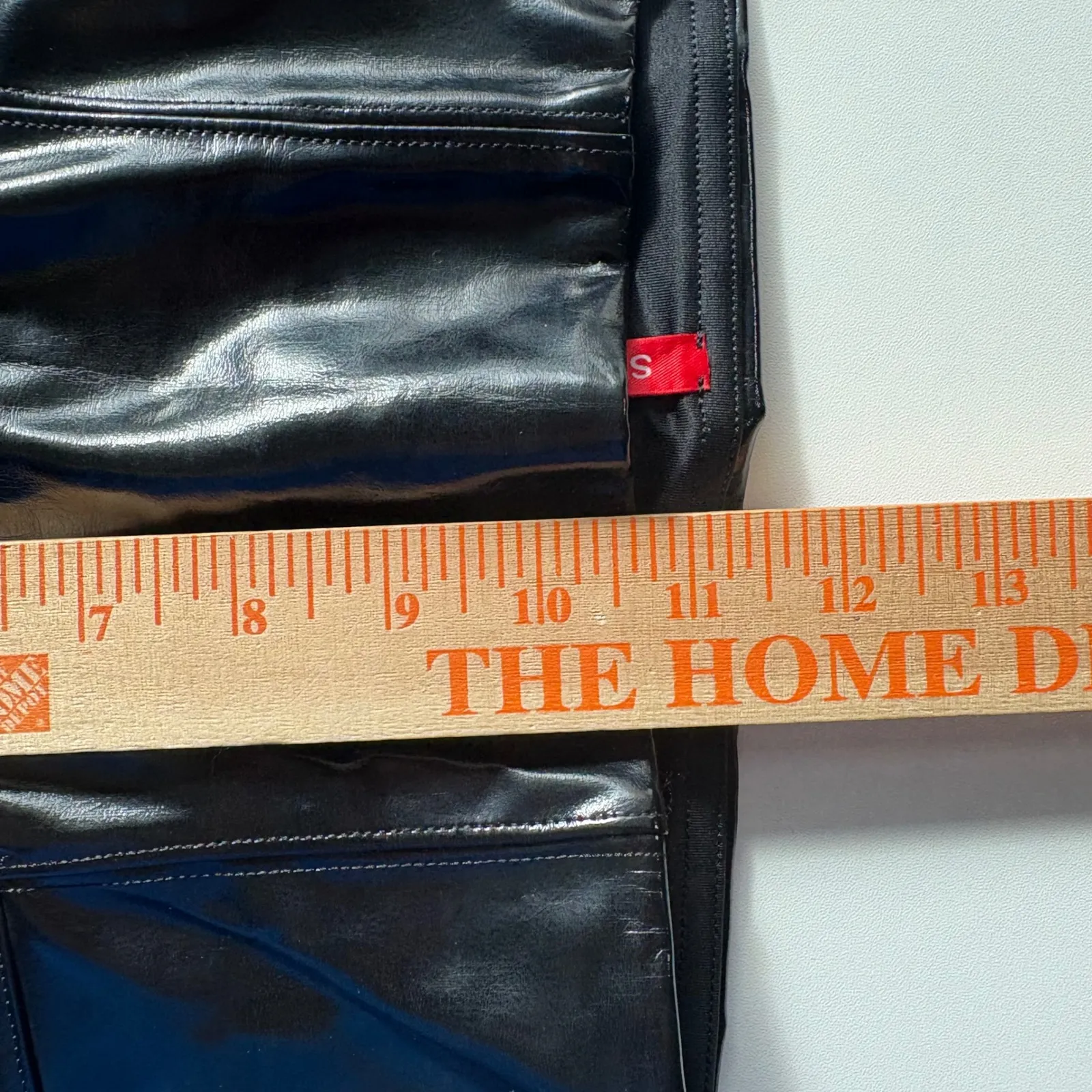 SPANX‎ Faux Leather High Waisted Leggings Pants Women's M/M Black Shiny - Image 6