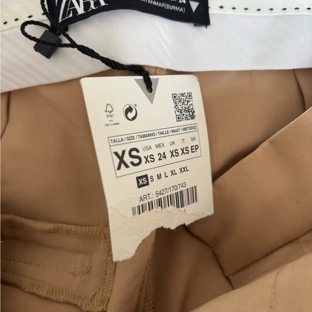 Zara Tan Wide-Leg Pants - Image 4