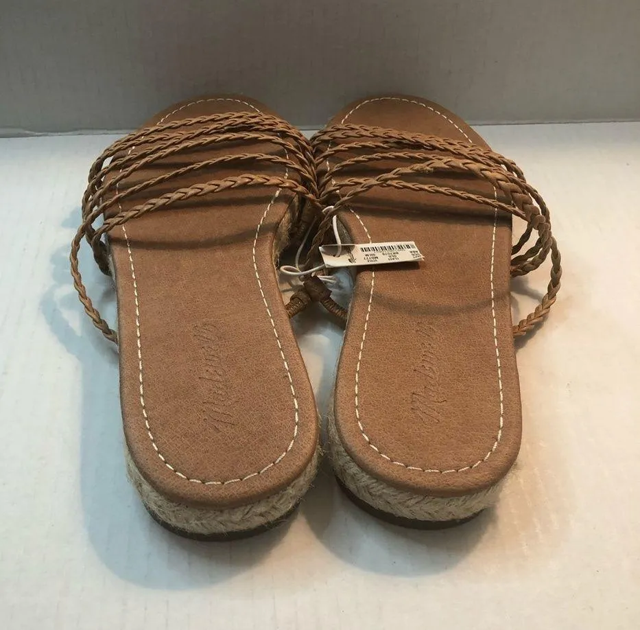 Madewell Sandals Kathryn Espadrille Slide in Brown Amber Leather Sz 9.5 BNWT - Image 11