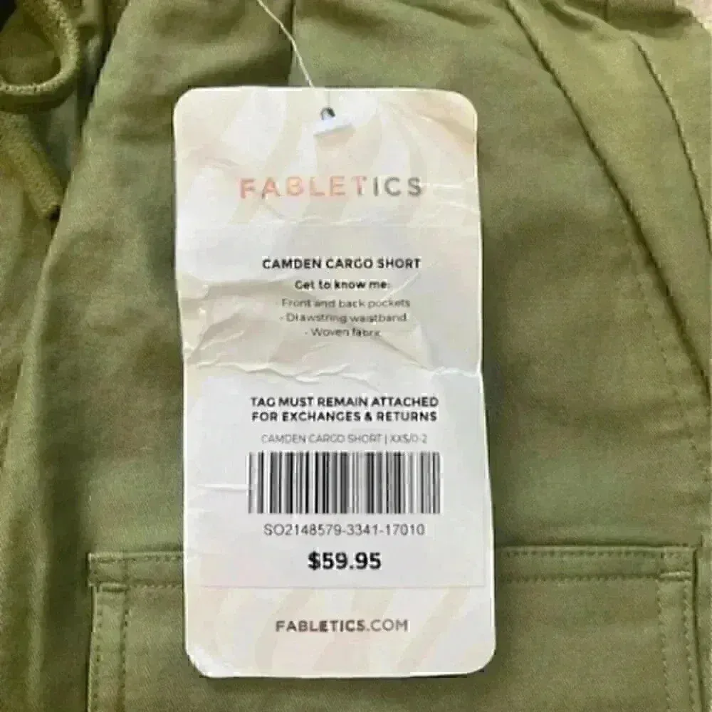 ⭐️ New with tags green Camden cargo shorts from fabletics in size xxs - Image 7