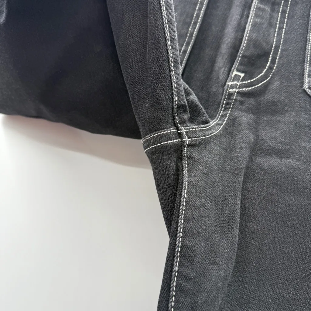 Khaite Raquel Black Flare Jeans Women’s Size‎ 30 White Topstitch Patch Pocket - Image 7