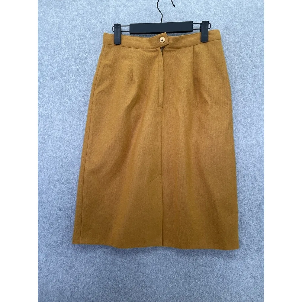 Briggs Women's Skirt Size 10 Vintage 100% Wool USA Knee Length Burnt Orange - Image 2