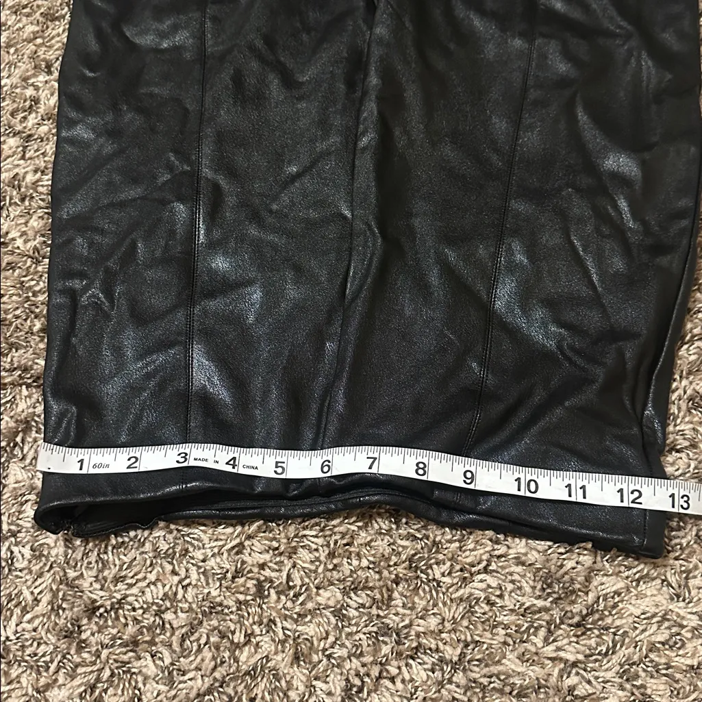 Amanda Uprichard Faux Leather Pants Black Size Small - Image 6