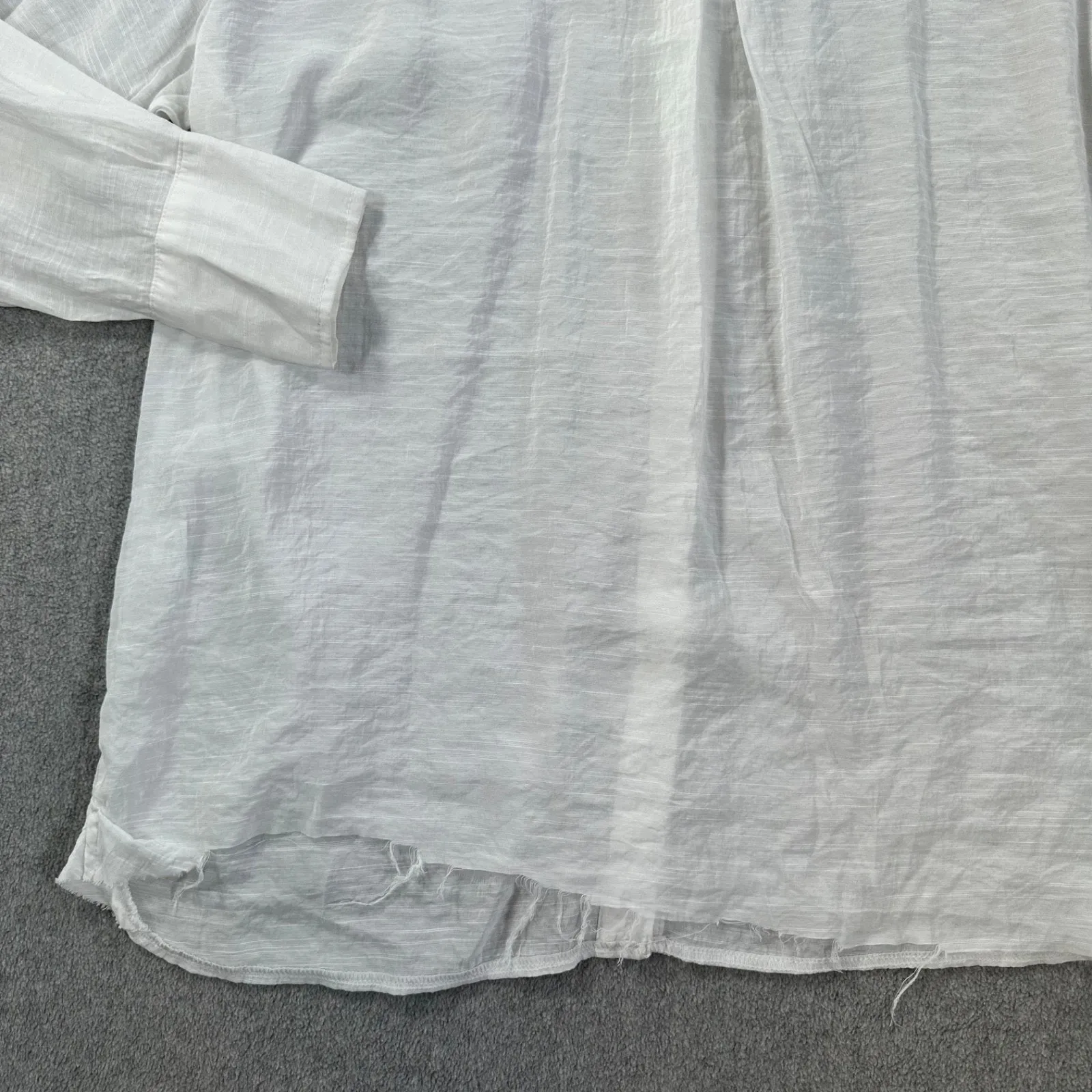 Princess Polly White Oversized Swim Coverup Button Down Tunic Woman's 2 Raw Hem - Image 12