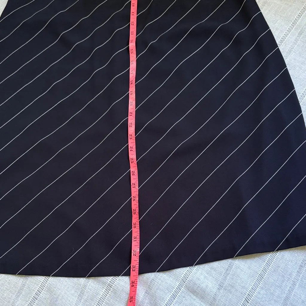 Pendleton Dark Navy and White Pinstriped Midi Skirt - Image 7