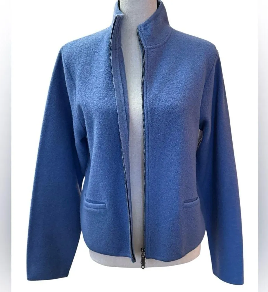 Woolrich Vintage full zip by blue haze 100% wool classic sweater jacket women’s - Image 2