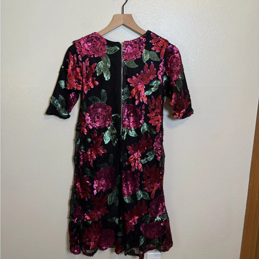 Ivy City Co‎ Evelyn Dress in Floral Sequin Black Size XS - Image 6