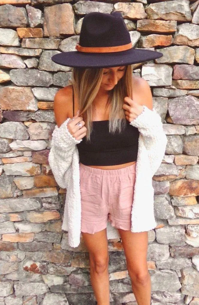 Pink Flowy High Waisted Shorts Size L - Image 2