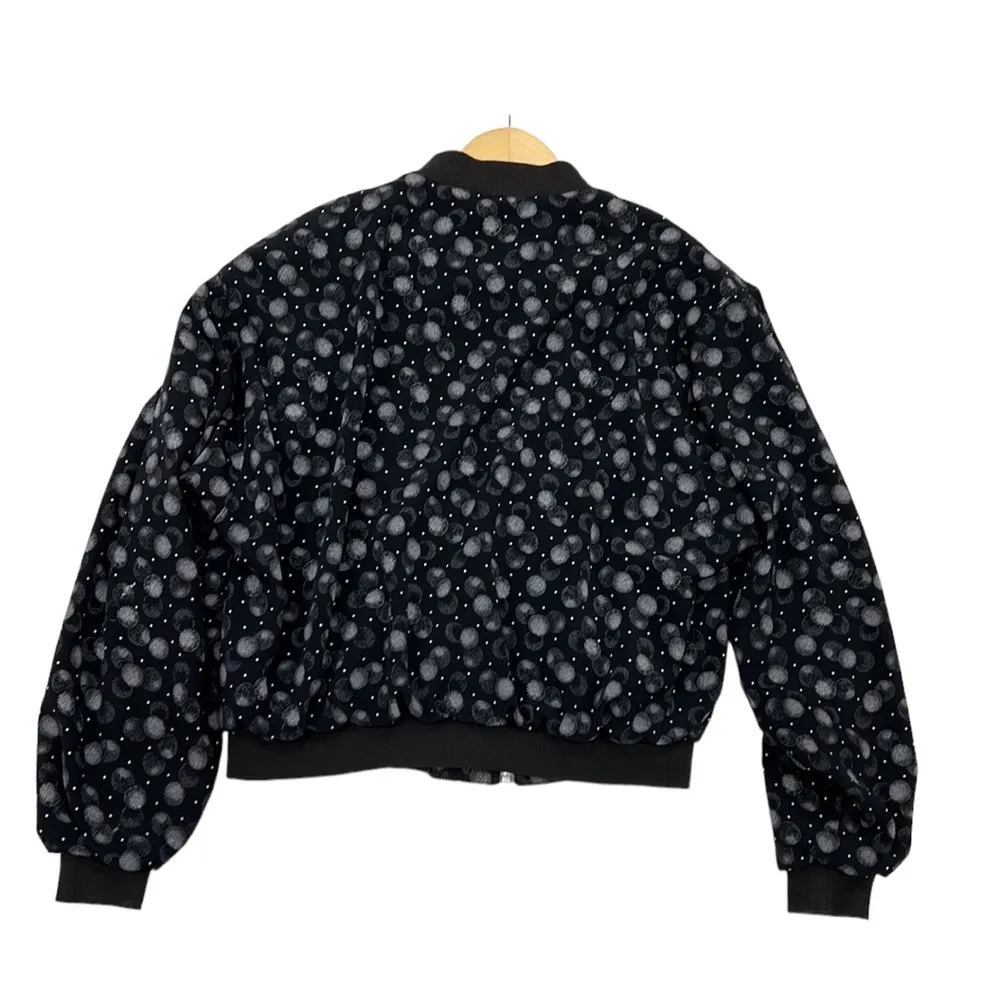 Vintage Tail Tech Full Zip Water Droplet Black and White Bomber Tennis Jacket Size M - Image 7