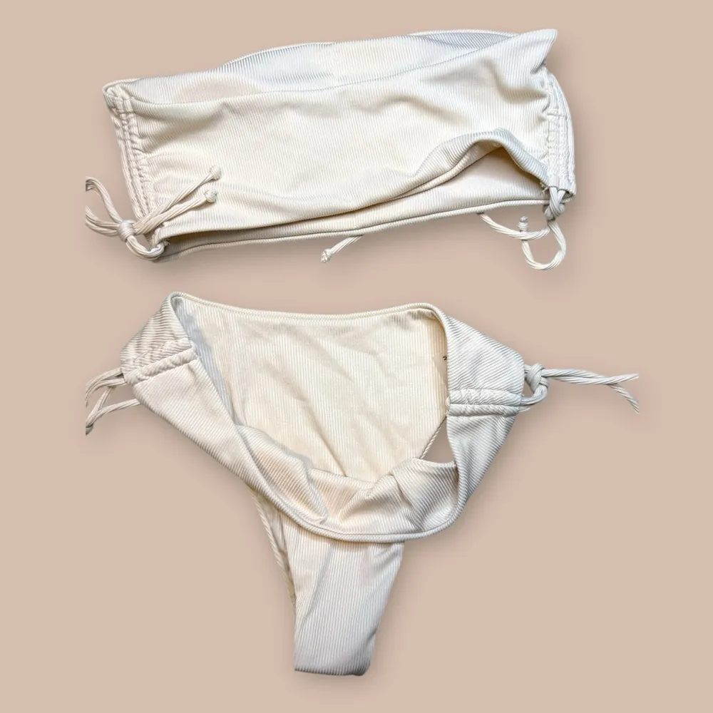 Beige Strapless Bikini Set | Size M - Image 9