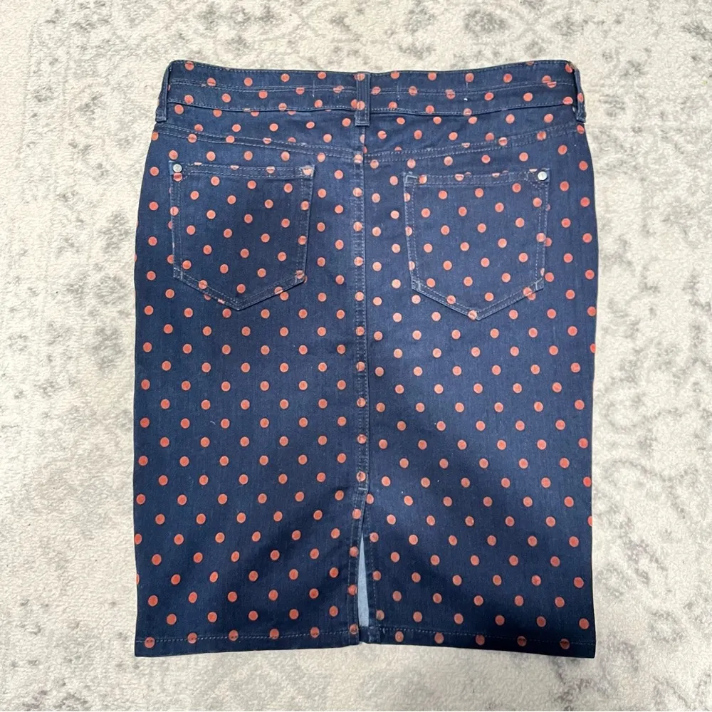 Anthropologie Pilcro & The Letterpress Polka Dot Stretch Denim Pencil Skirt 28 - Image 5