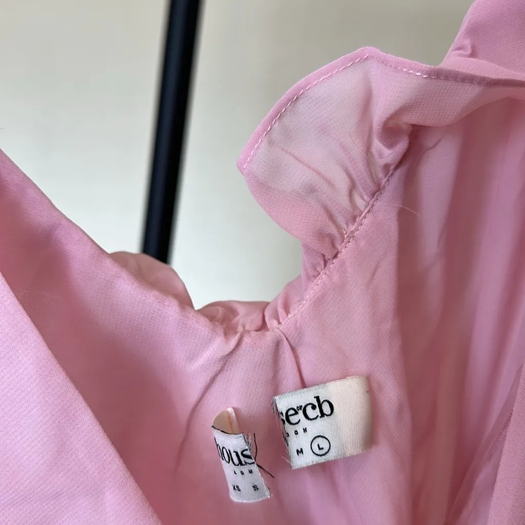 HOUSE OF CB 'Tania' Pink Quartz Ruffle‎ Mini Dress NWT Size L - Image 10