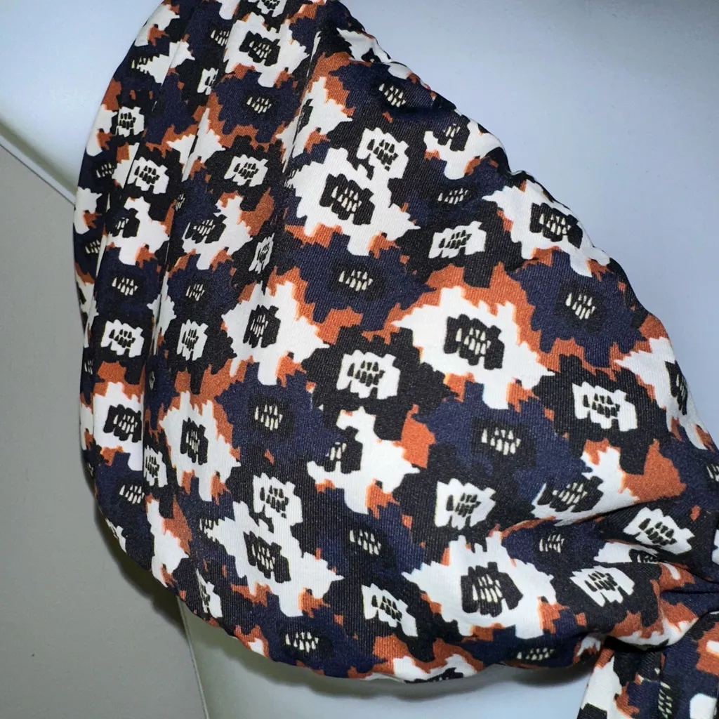 Tres Women’s 2 Piece Bikini Set Tie Front Triangle Top Tie Bottom Floral Size M Blue Size M - Image 3