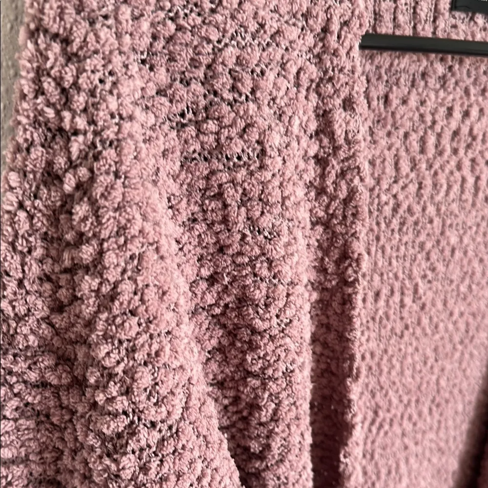 Merokeety Chic Mauve Popcorn Yarn Cardigan Sweater Size Medium - Image 6
