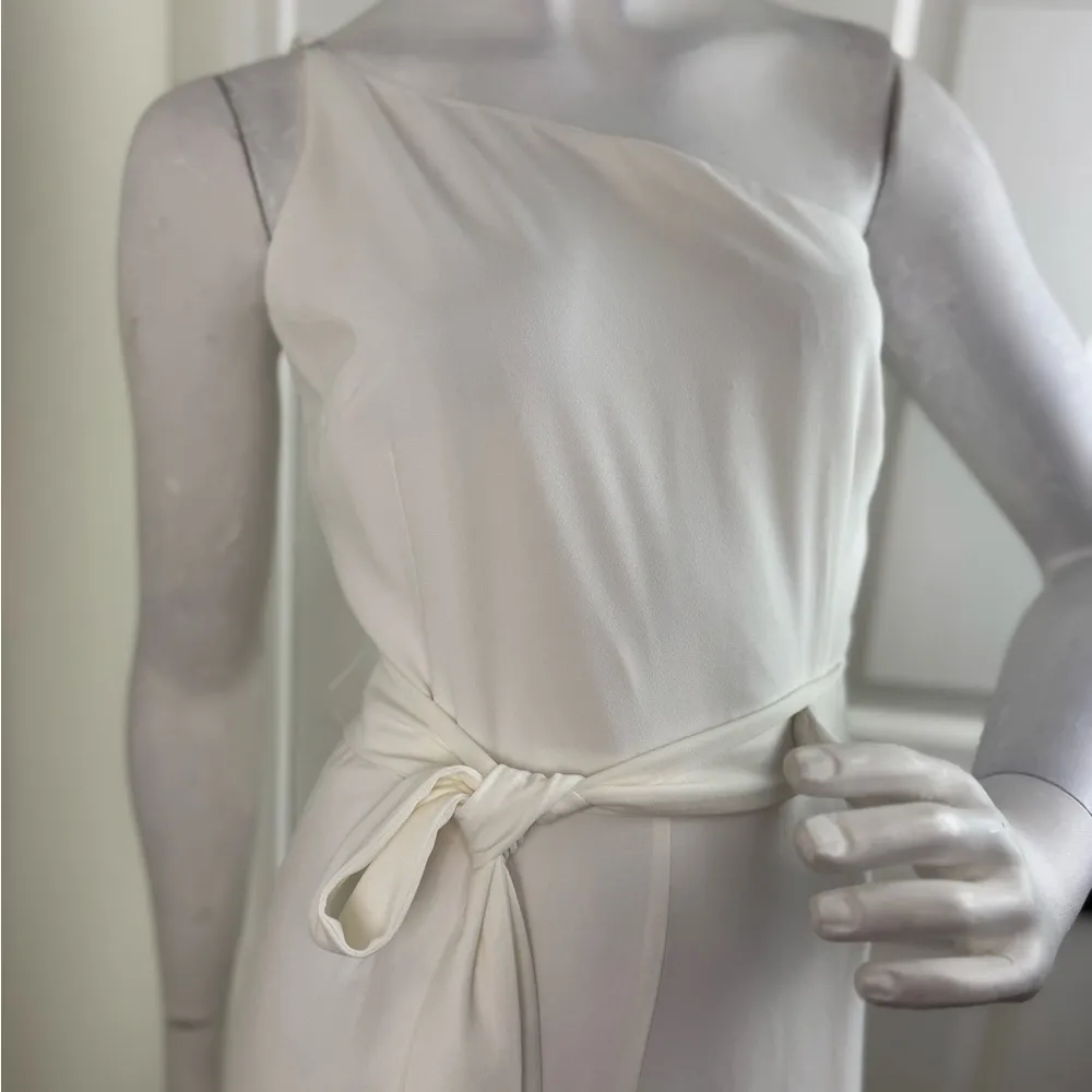 PETAL&PUP LEYTON JUMPSUIT - WHITE Elegant White Wide-Leg Pants Size 12.  #336 - Image 4