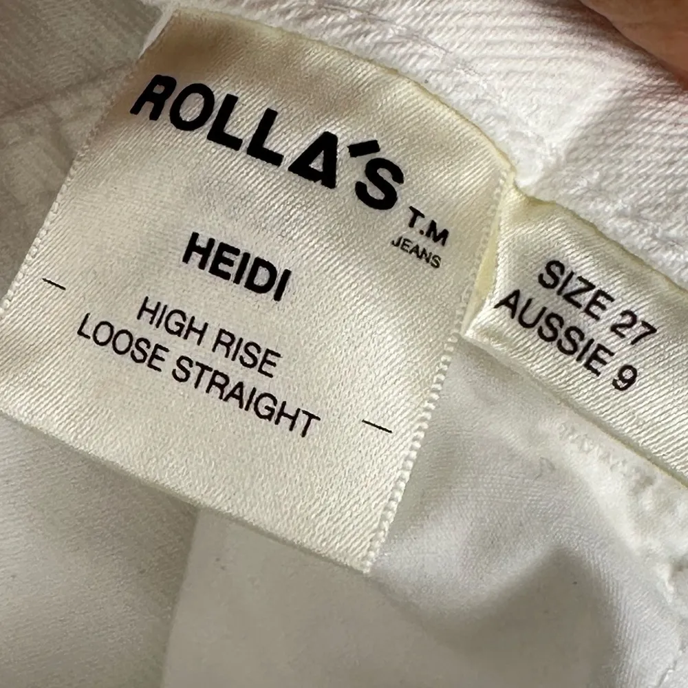 Rolla's Heidi High Rise Loose Ripped Straight Jeans Women’s Sz 27 White - Image 9