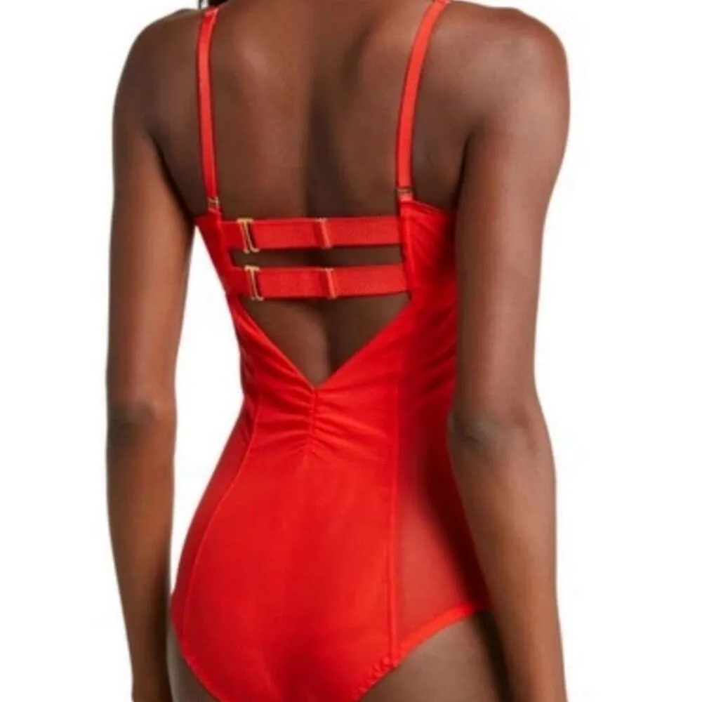 HAH Under the Wire Bodysuit Blood Orange Women’s XS Cutout Design - Image 3