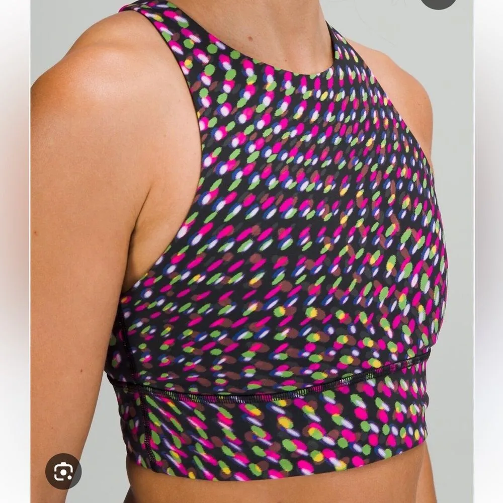 Lululemon Women’s 6 High Rise Energy‎ Bra SeaWheeze Special Edition Pink Green - Image 6