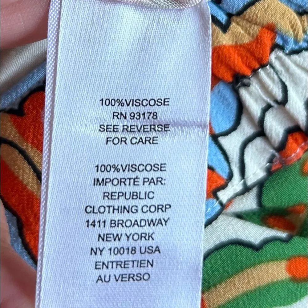 Elie Tahari Multicolor Print Wide Leg Viscose Pants Size Small - Image 11