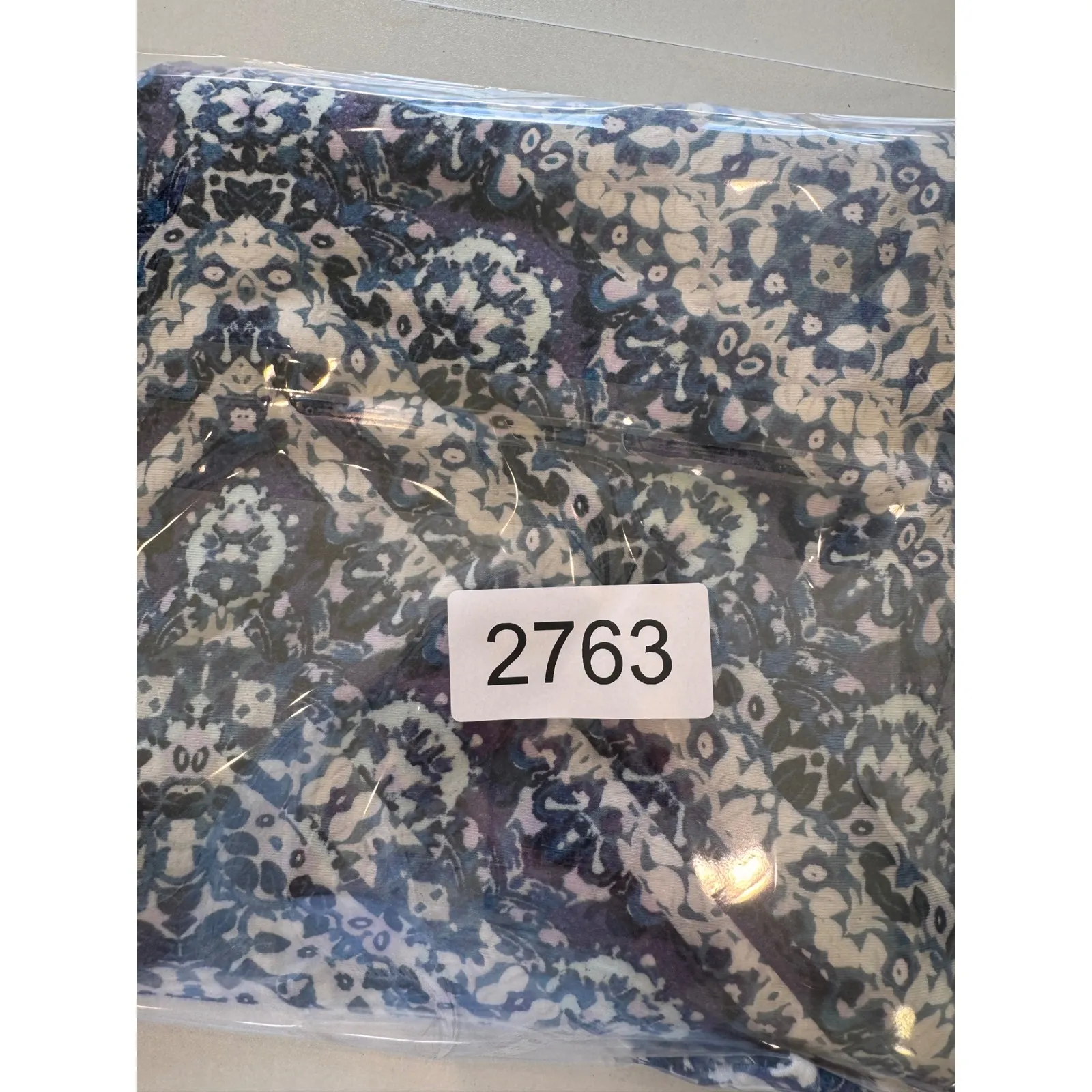 Athleta Blue White Paisley Print V Neck‎ Sleeveless Micro Modal Dress XS - Image 8