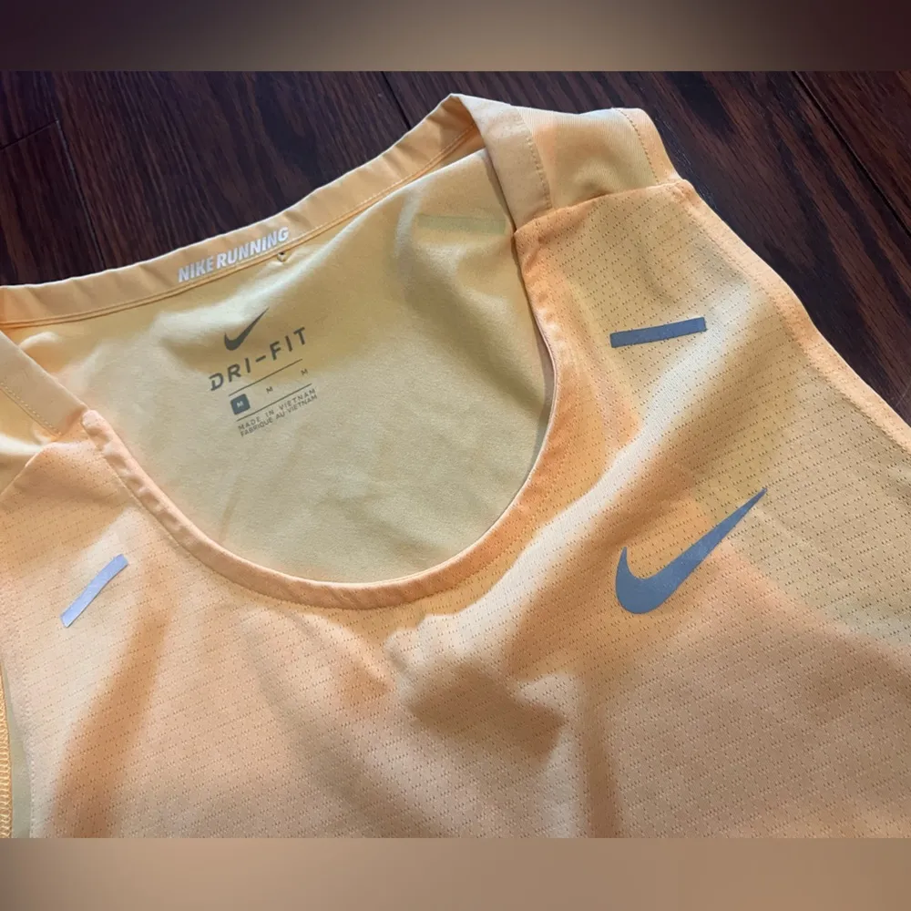 Women’s Nike running yellow tank top - Image 2