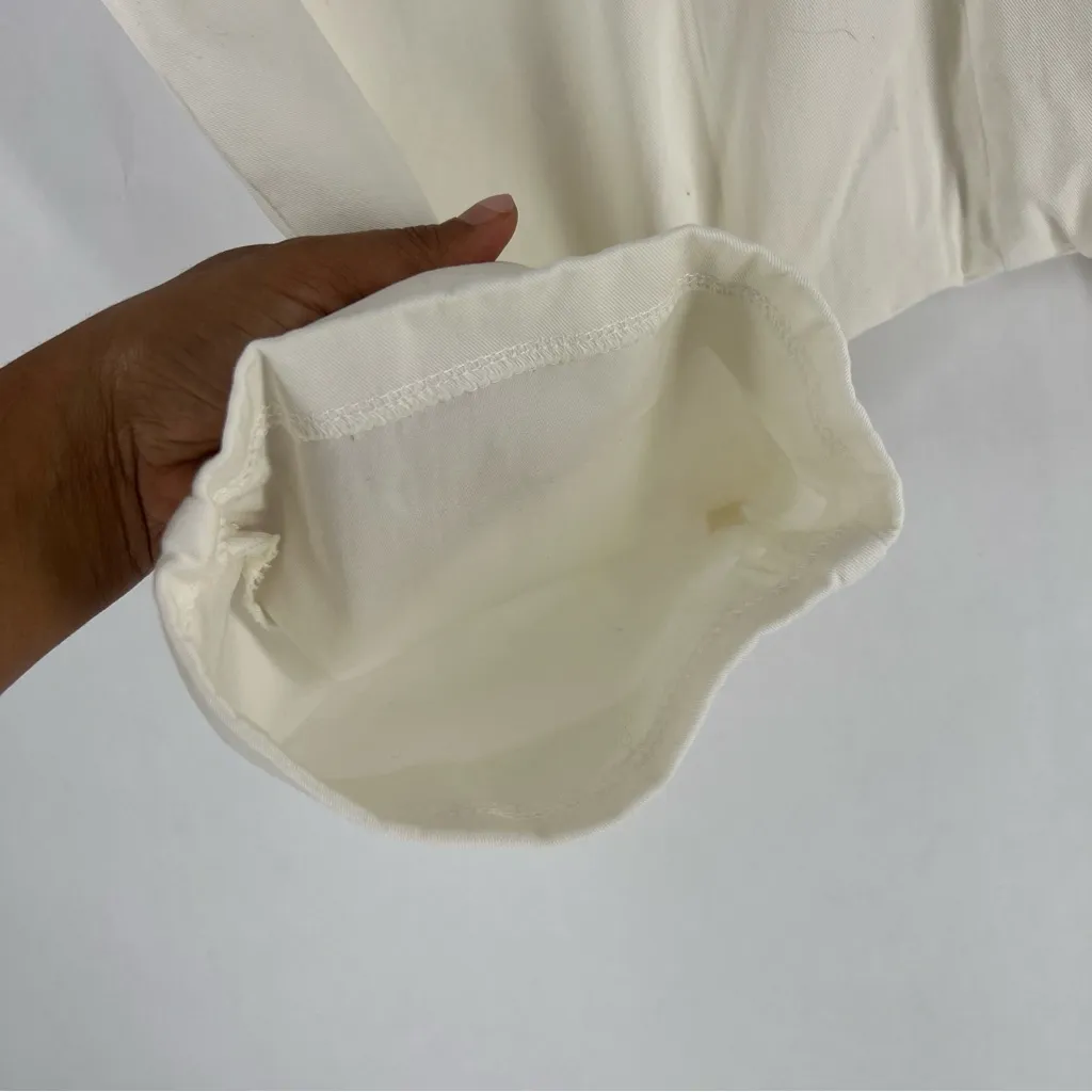 Locker Room White Drop Crotch Pleated Front With Side Pockets Cuffed Crop Size S - Image 8