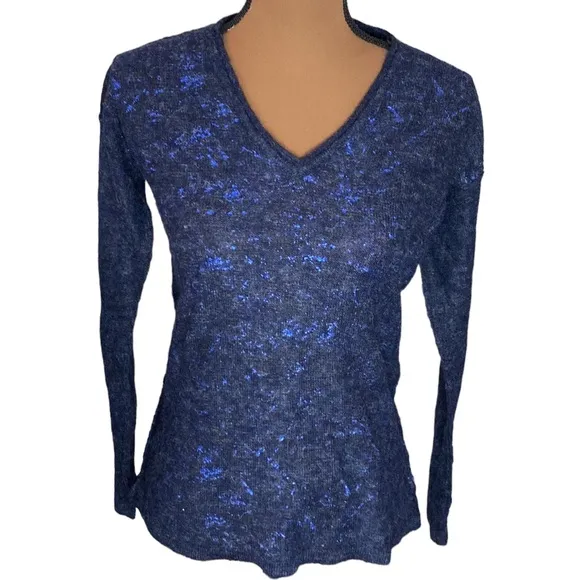Skin alpaca blend metallic splatter navy v - Image 14