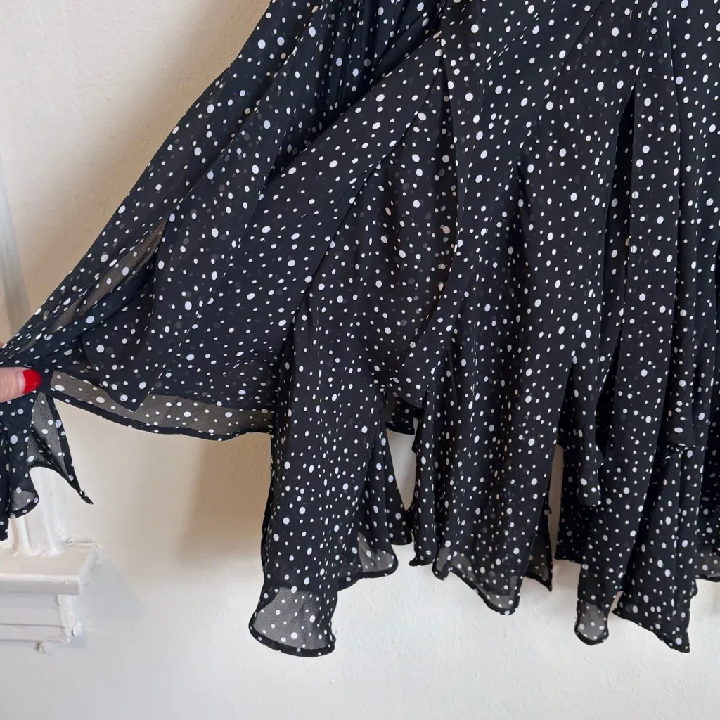 MSK Strapless Polka Dot Dress Black Size M - Image 2