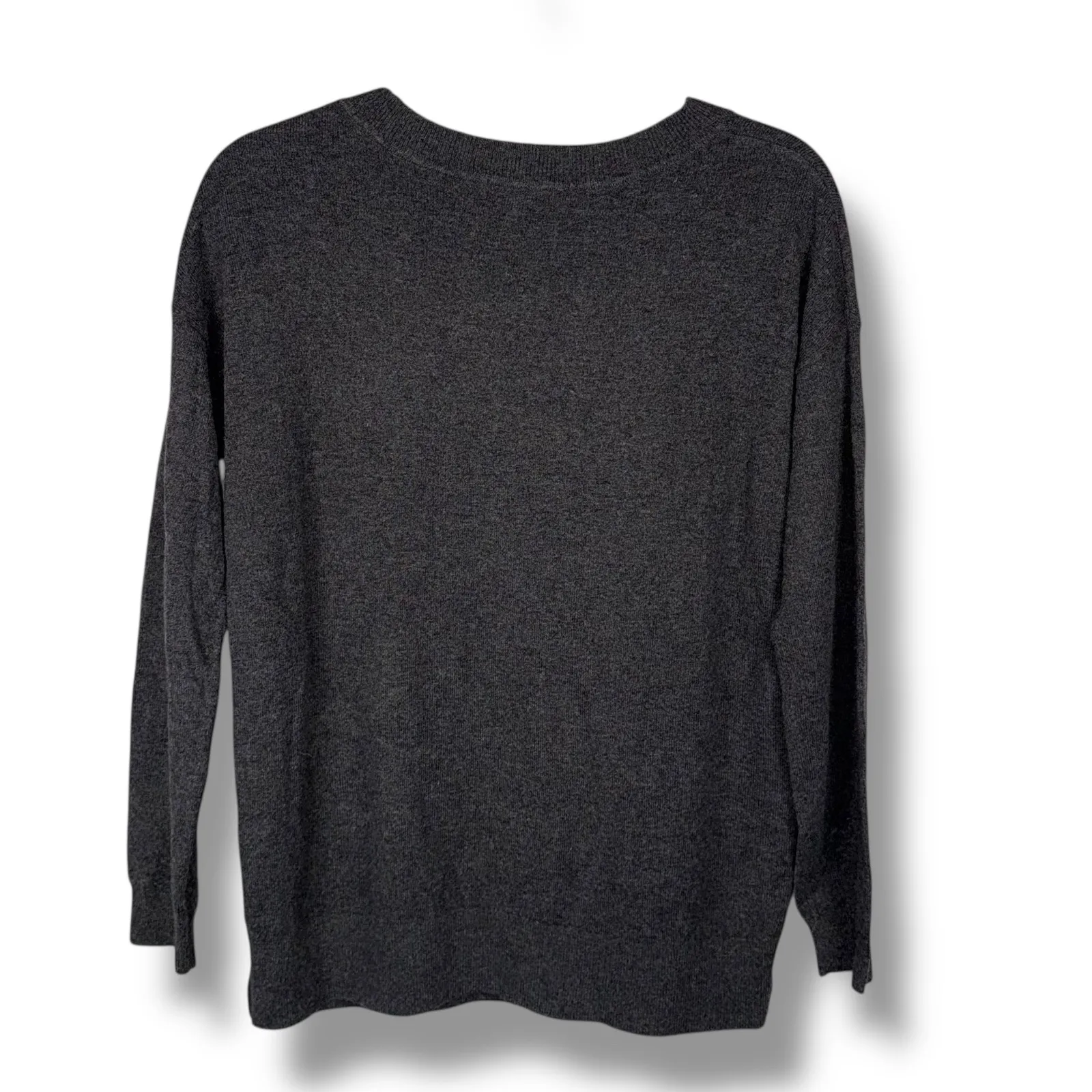 Boden Grey Button Side Crew Neck Long Sleeve Casual Sweater Women's XS Gray Size undefined - Image 4