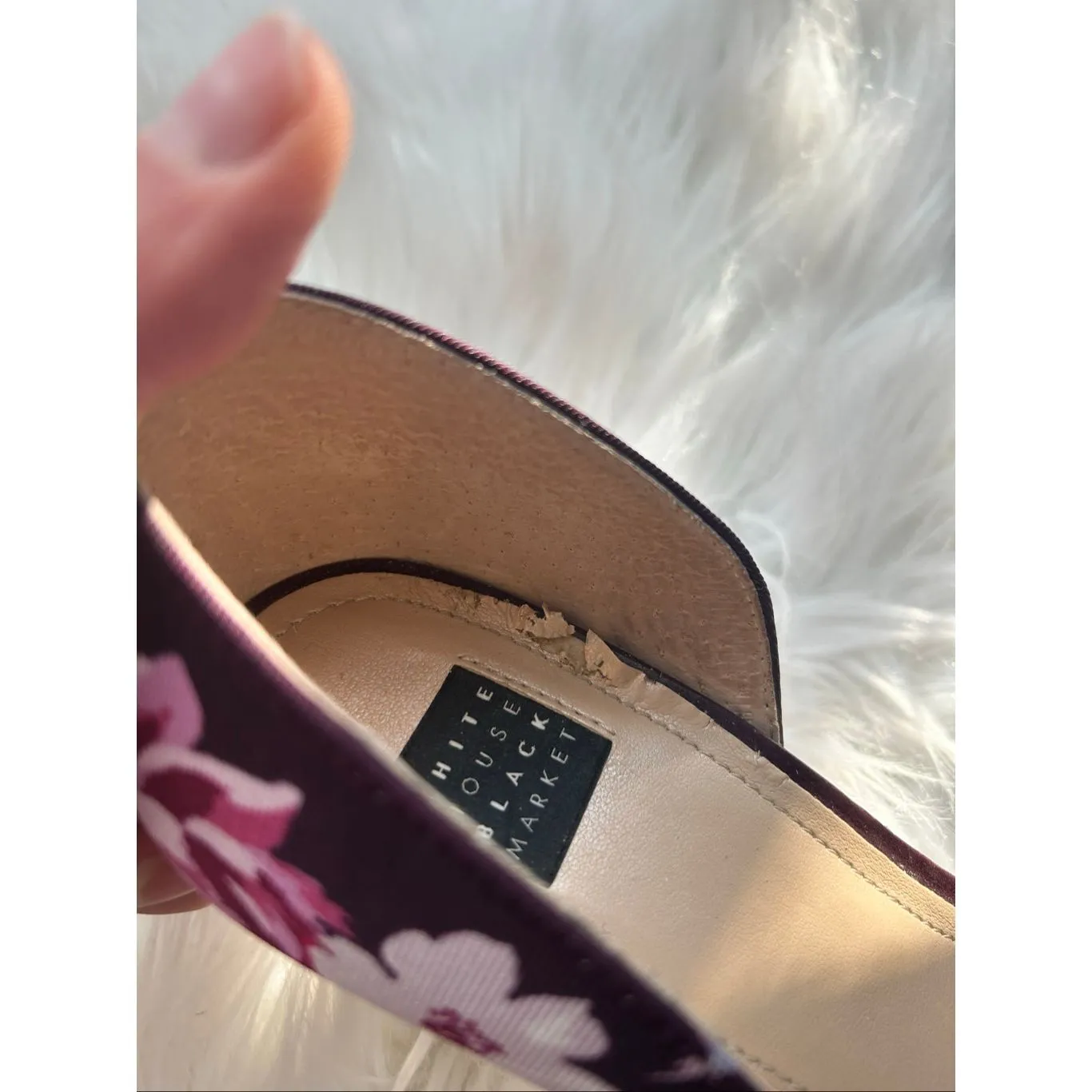 White House Black Market Ella Cabernet Floral Print Heels 7.5 Womens heels - Image 4