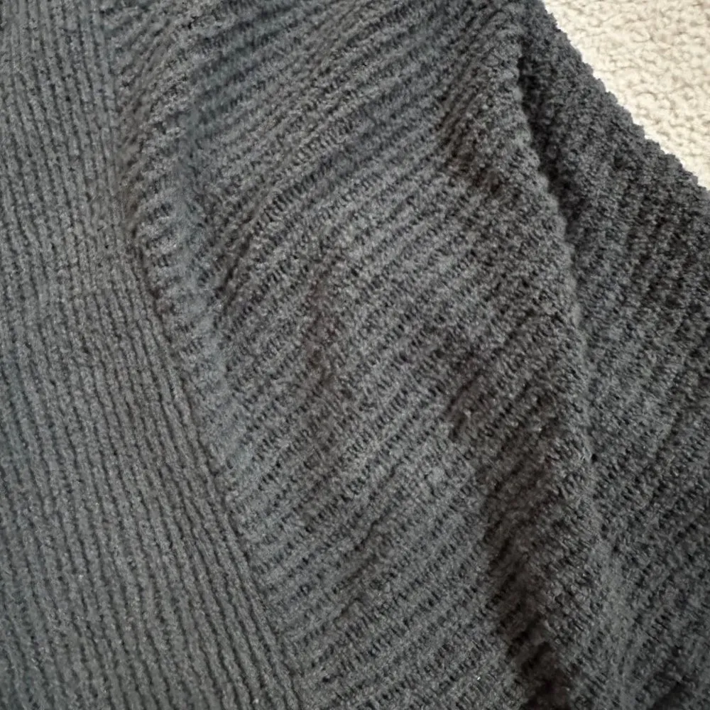 Madewell Blue Slate Ribbed Cropped Open Front Cardigan Shawl Collar sz Xs - Image 9