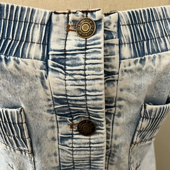 POL  Washed‎ Denim Button Front Spaghetti Strap Dress Size M - Image 4
